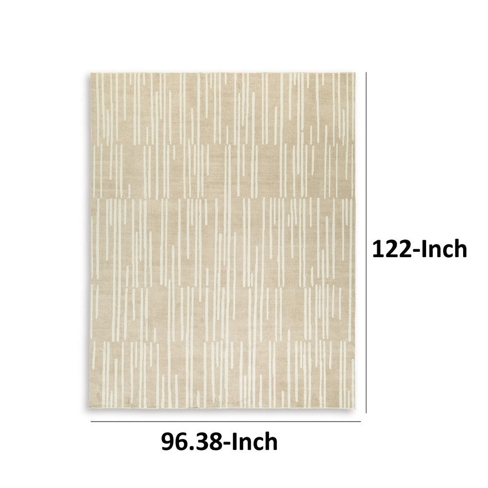 Ashley Stebin 8 x 10 Area Rug Shag Style Cream Polyester Washable BM318328