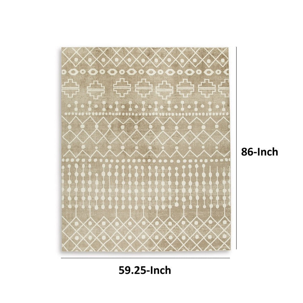 Ashley Bunny 5 x 7 Area Rug Low Pile Brown Tribal for Busy Area BM318331