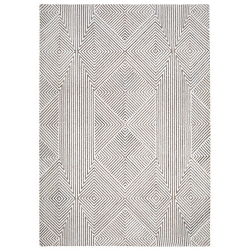 Ashley Glam 5 x 7 Area Rug, Patterned Tufted Gray White, Wool
