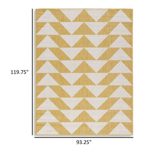 Ashley Hamley 8 x 10 Area Rug, Indoor Outdoor, Yellow, White