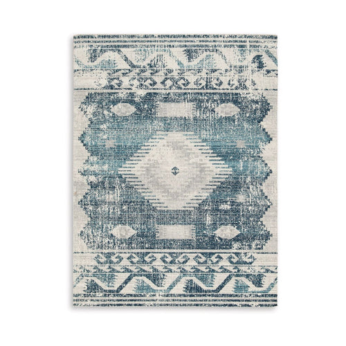 Ashley Daisy 8 x 10 Area Rug, Indoor Outdoor, Polyester, Gray, Blue