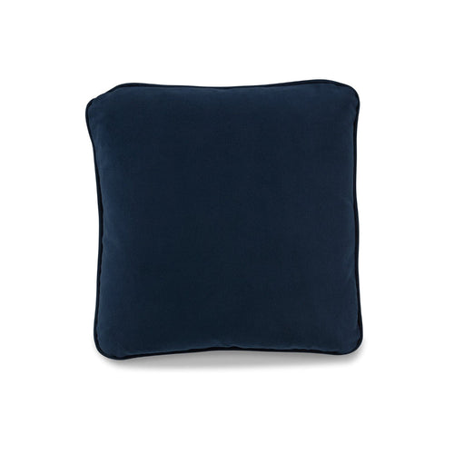 Ashley Wali Pillow Set of 4, 20" Square, Welted, Velvety Navy Blue