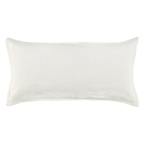 Doji 20 x 36 King Lumbar Pillow Sham, White Ivory Cotton, Premium Linen By Casagear Home