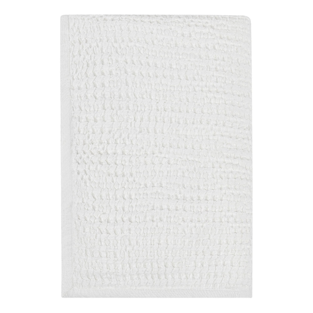Cae Throw Blanket | Cotton | White Waffle Weave | Flax Linen
