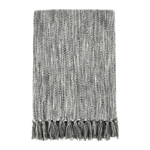 Avu Throw Blanket | Hand Woven Texture | Fringed Cotton | Gray