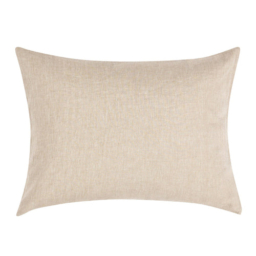 Savi 20 x 26 Standard Linen Cashmere Sham, Hand Stitched Beige Cotton Linen By Casagear Home