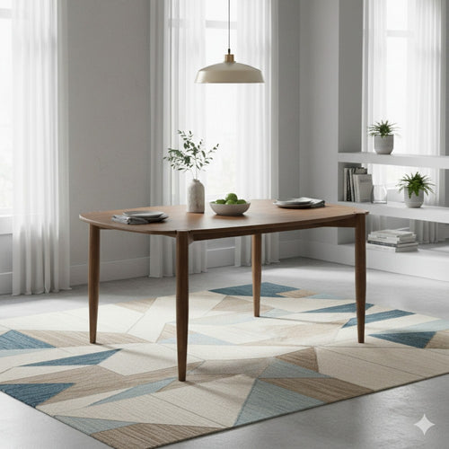 Dora Dining Table, 63 Inch Oval Top, Tapered Legs, Walnut Brown Solid Wood By Casagear Home