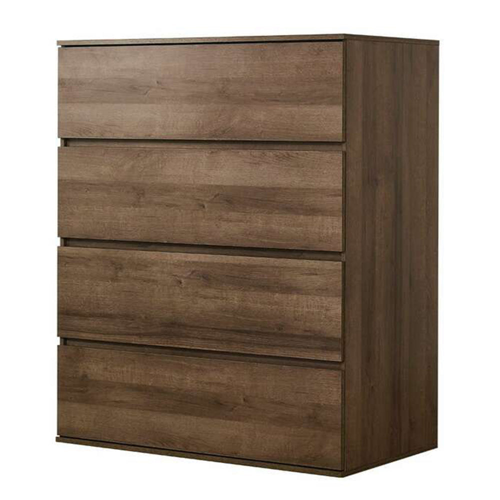 narrow tall dresser Lina Tall Dresser Chest, 4 Self Closing Drawers, Narrow Bar Handles, Brown