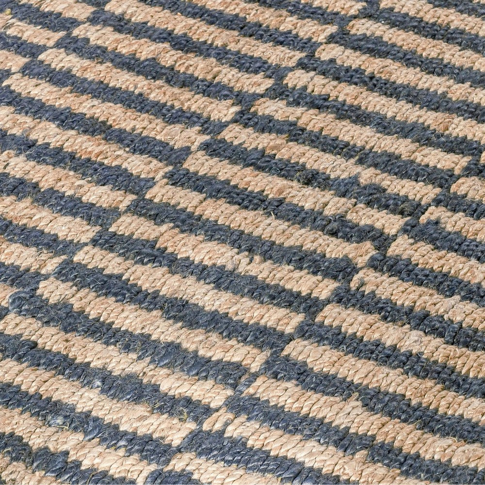 Tyn 9 x 12 Extra Large Area Rug, Handwoven Striped Textured Blue Beige By Casagear Home