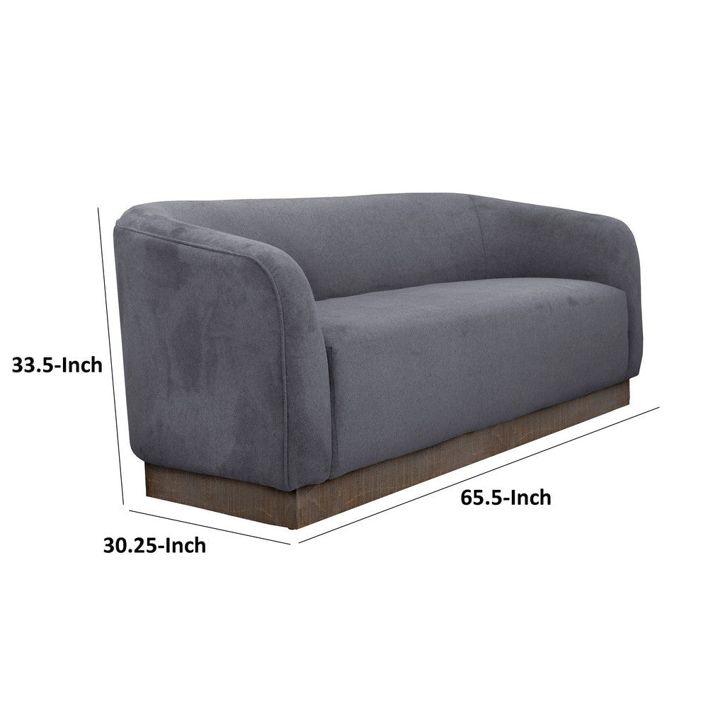 Ino Loveseat Dark Gray Polyester Foam Cushions Solid Wood Base 66 Inch By Casagear Home