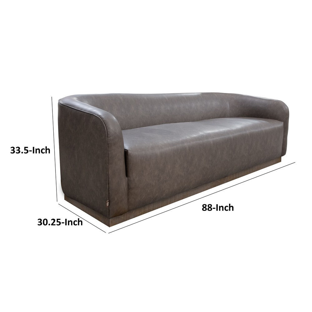 Ino Sofa Chocolate Brown Polyester Foam Cushions Solid Wood 88 Inch By Casagear Home