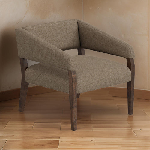Merry Accent Chair, Light Brown Polyester, Foam, Brown Solid Pine Wood By Casagear Home