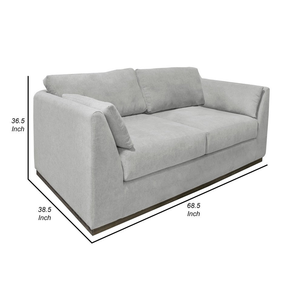 Sian Loveseat Beige Polyester 2 Throw Pillows Solid Pine Wood 69 Inch By Casagear Home