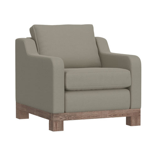 Sama Accent Armchair, Back Pillow, Solid Wood, Almond Gray by Casagear Home