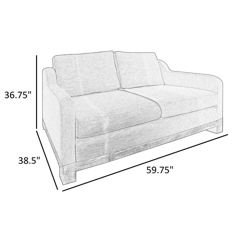 Sama Loveseat 2 Accent Pillow 60’’ Solid Wood Gray by Casagear Home