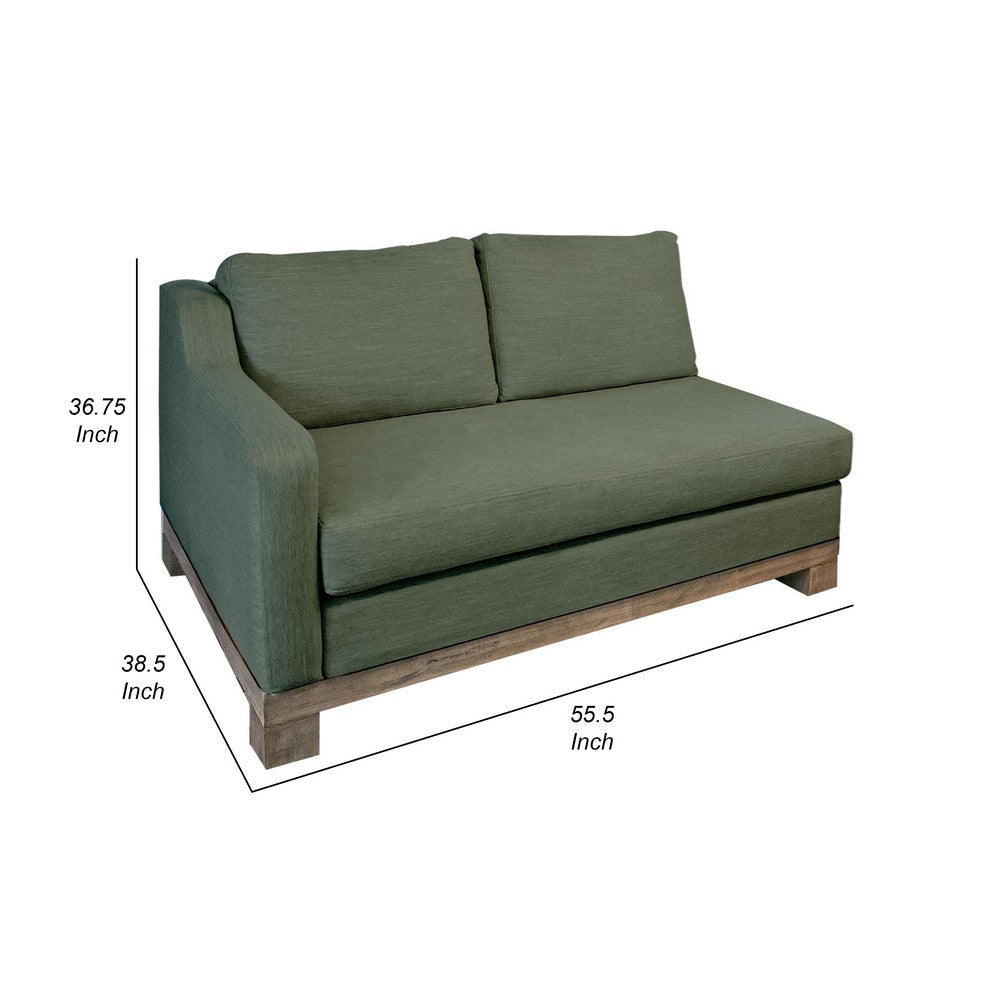 Sama LAF Loveseat 56’’ Bench Style Solid Wood Olive Green by Casagear Home
