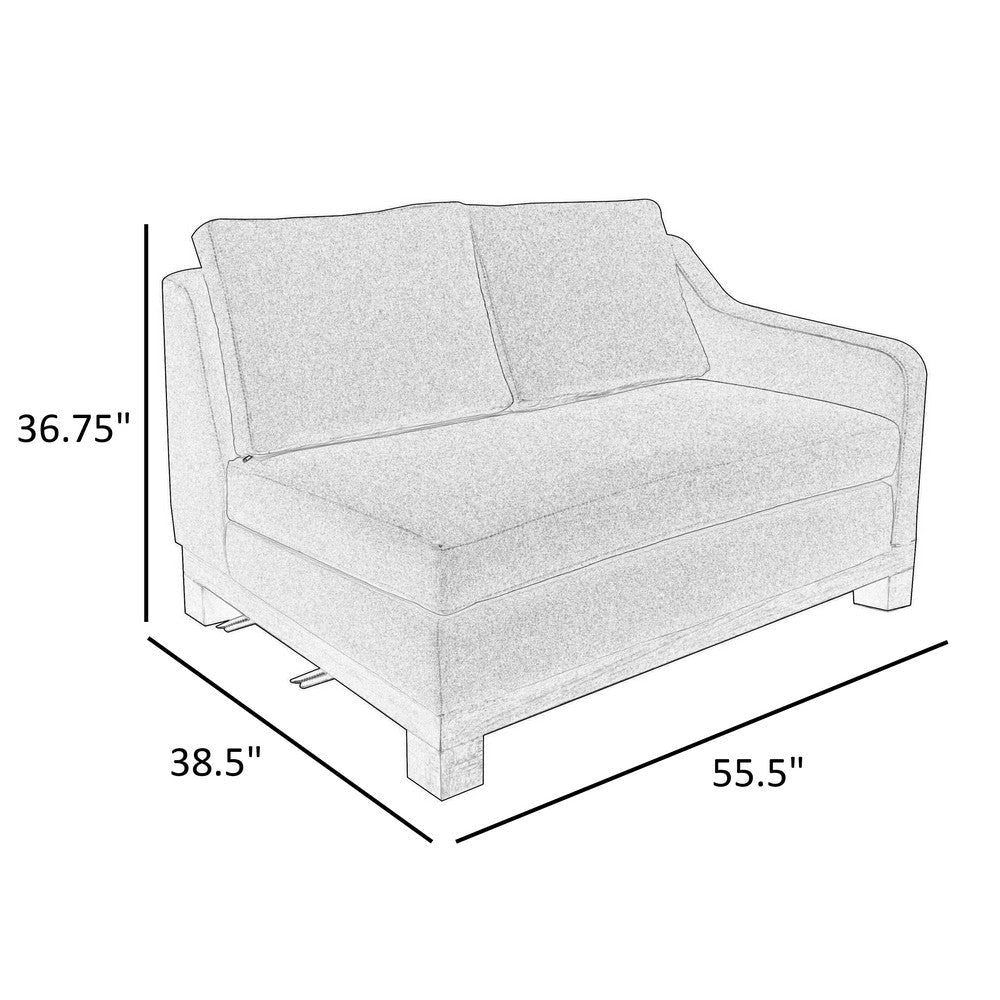 Sama RAF Loveseat 56’’ Bench Style Solid Wood Almond Gray by Casagear Home BM323300