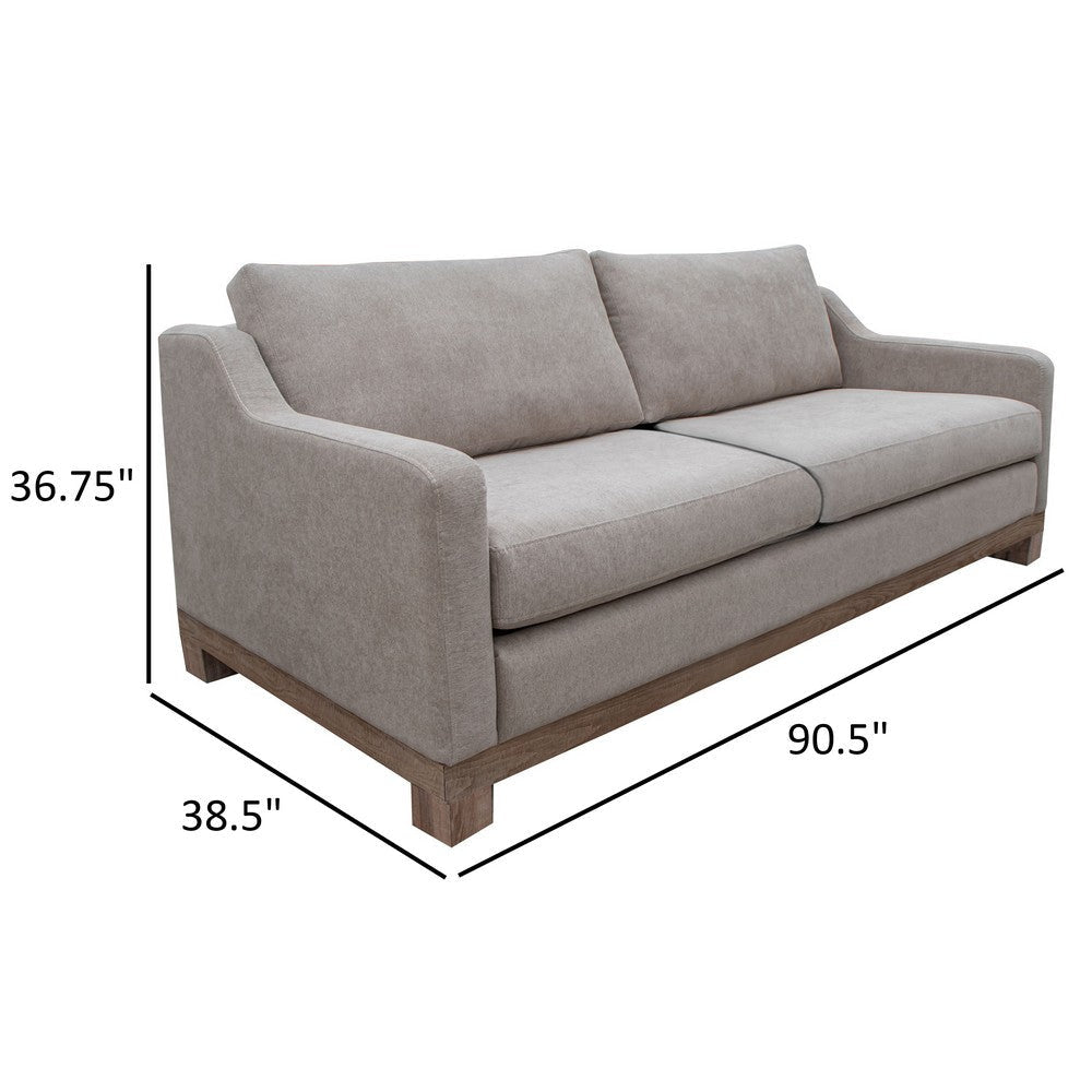 Sama Sofa 2 Accent Pillows 91’’ Solid Wood Gray Polyester by Casagear Home