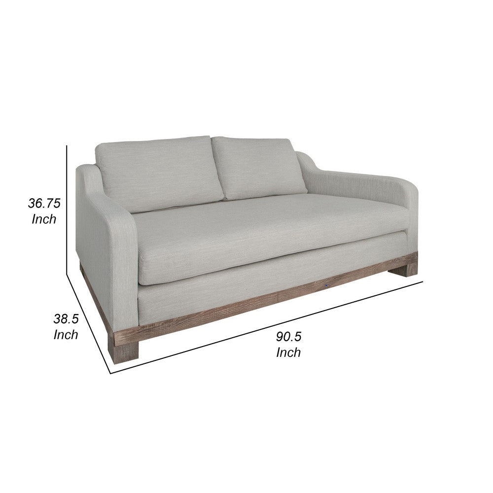Sama Sofa 2 Accent Pillows 91’’ Bench Style Light Beige by Casagear Home