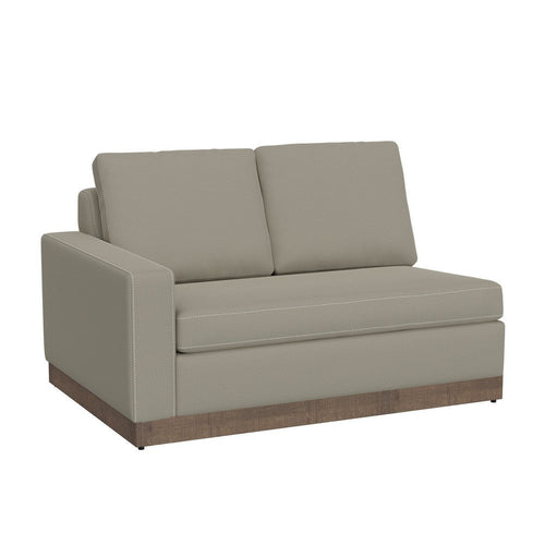 Jeni LAF Modular Loveseat, 2 Pillows 58" Wood, Gray Bench by Casagear Home