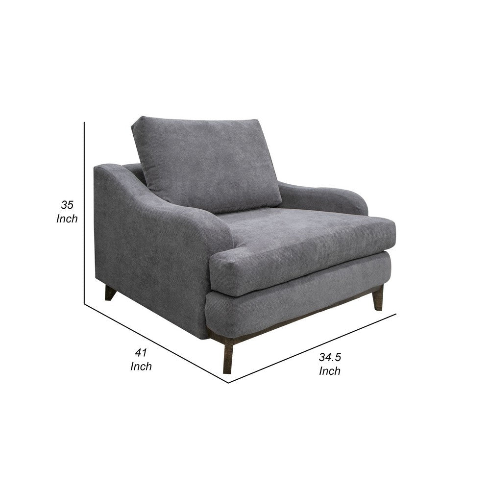 Alfi Accent Chair 41’’ Solid Pine Wood Light Gray Polyester by Casagear Home