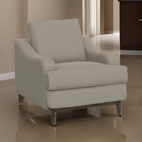 Alfi Accent Chair, 41" Solid Wood, Almond Gray Polyester by Casagear Home