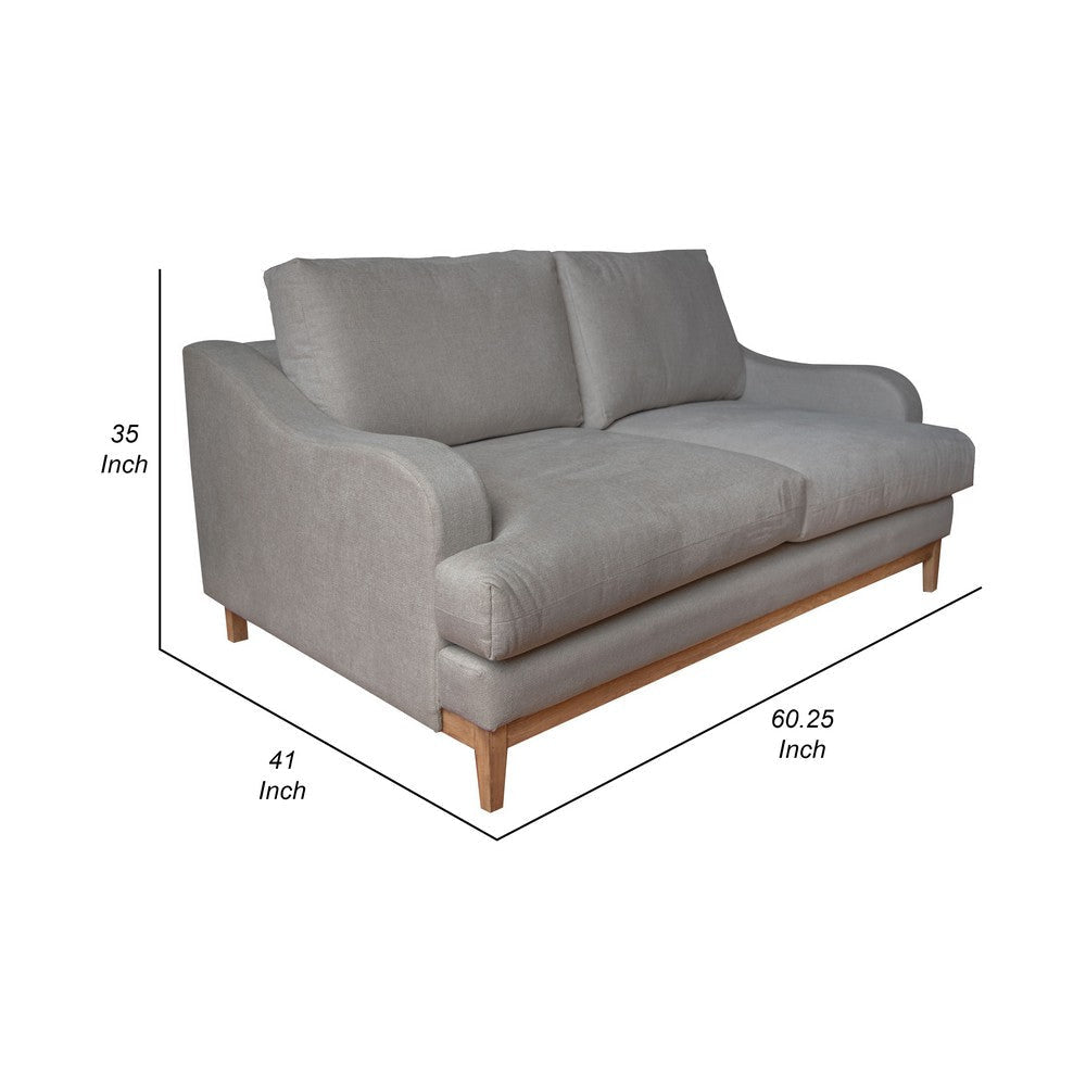 Alfi Loveseat Classic Style 60’’ Solid Wood Gray Polyester by Casagear Home BM323341