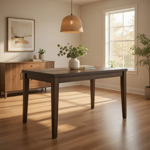 Kiyan Counter Height Dining Table, Brown Rubberwood, 59 Inch Rectangular