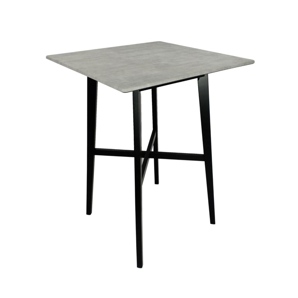 Ashi Bar Height Dining Table 31 Inch White Laminate Black Wood Frame BM323418