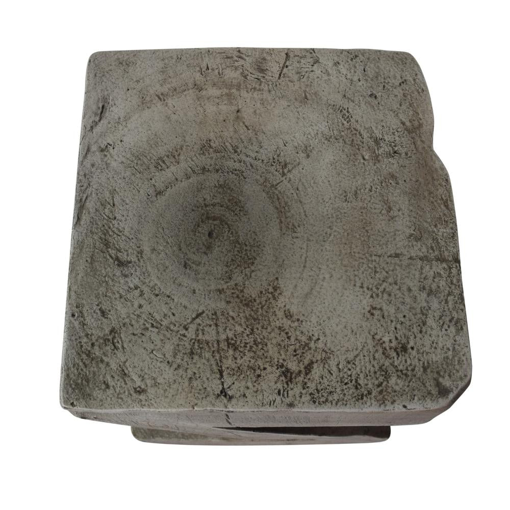 Kiara Side Table Z Shape Square 13 Inch Light Gray Concrete Frame BM323590