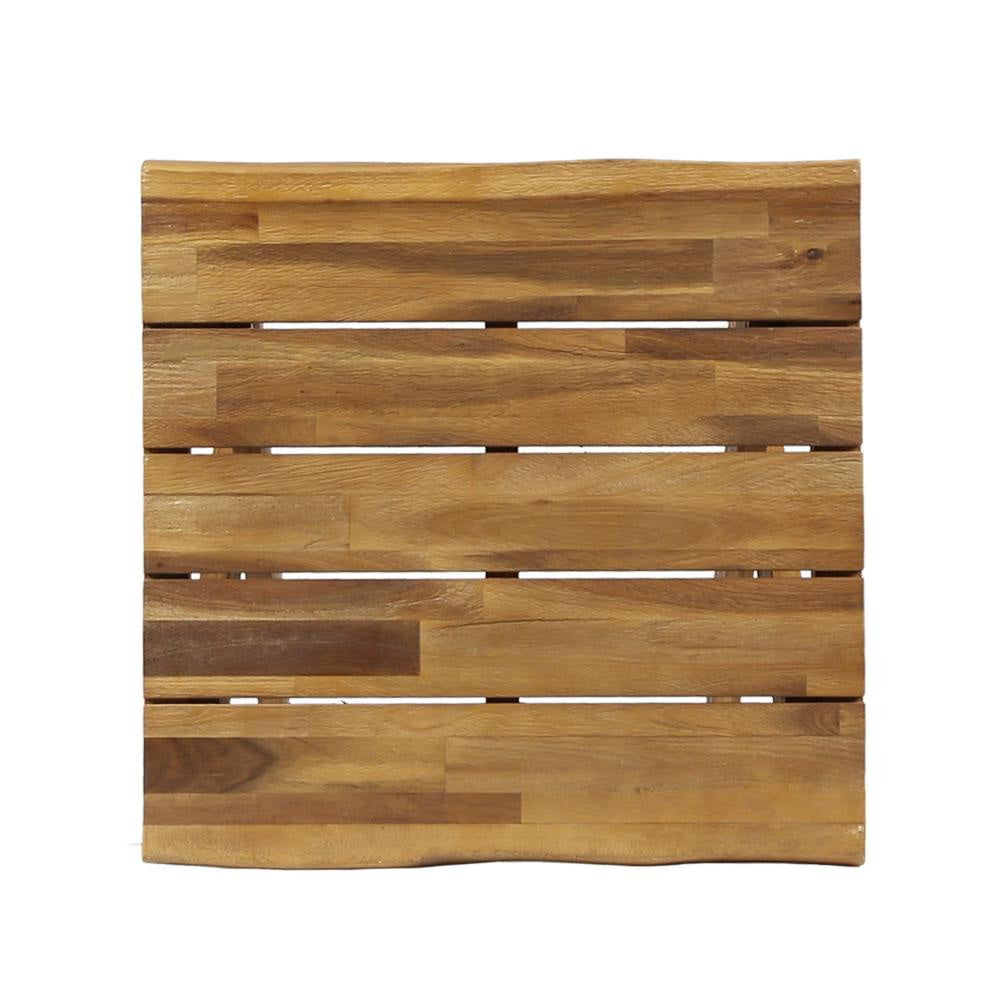 Harley Outdoor Side Table X Legs Square 18 Inch Brown Acacia Wood BM323594