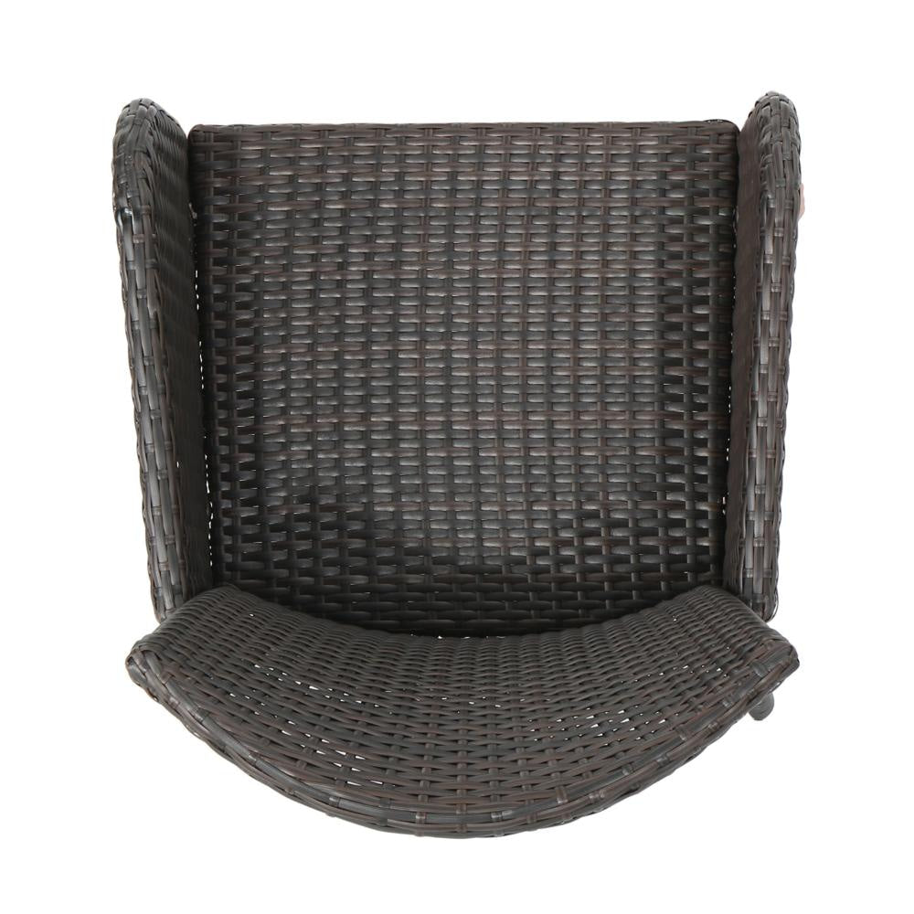 Naya Dining Chair Set of 2 Iron Legs Multi Brown Outdoor Resin Wicker BM323724