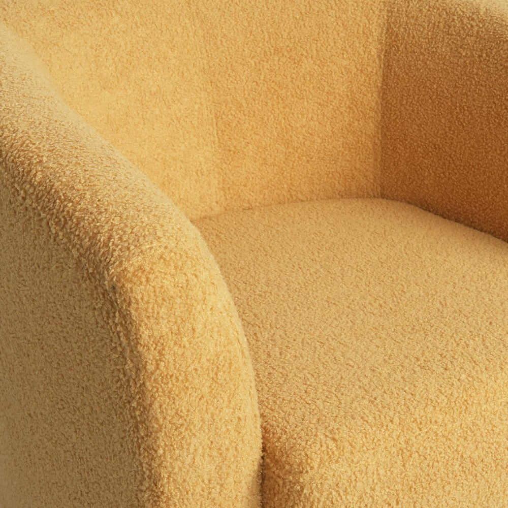 Accent Chair, 31" Round Armrest Design, Rich Mustard Yellow
