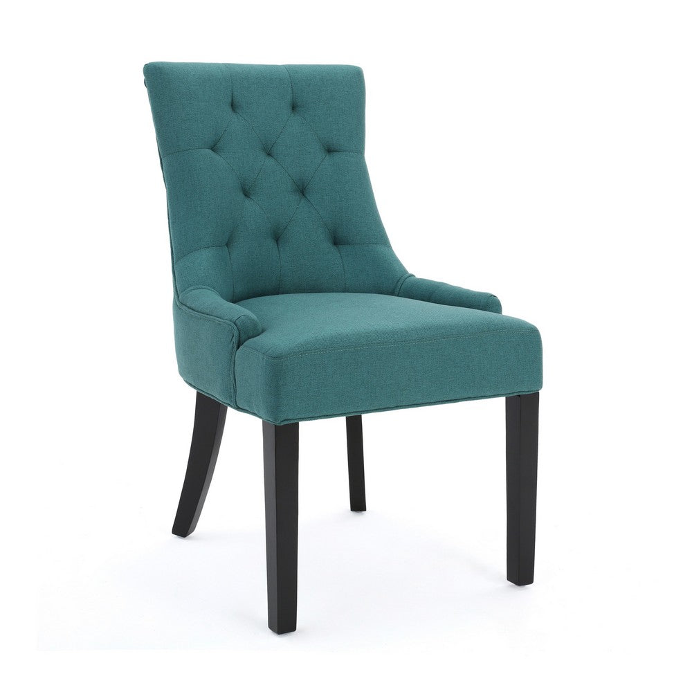 Chen Dining Chair Set of 2, 36" Oval Padded Cushion, Teal