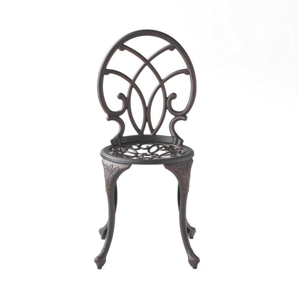 Charlie 3 pcs Bistro Set w Umbrella Hole Cast Aluminum in Copper BM323913