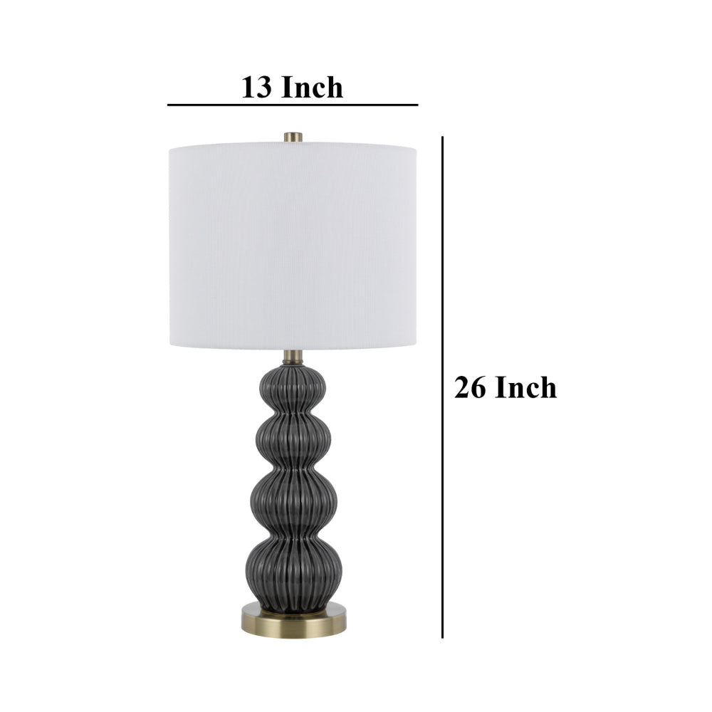 Lomy 26 Inch Table Lamp Set of 2 Stacked Ball Gray Black White Shade BM323965