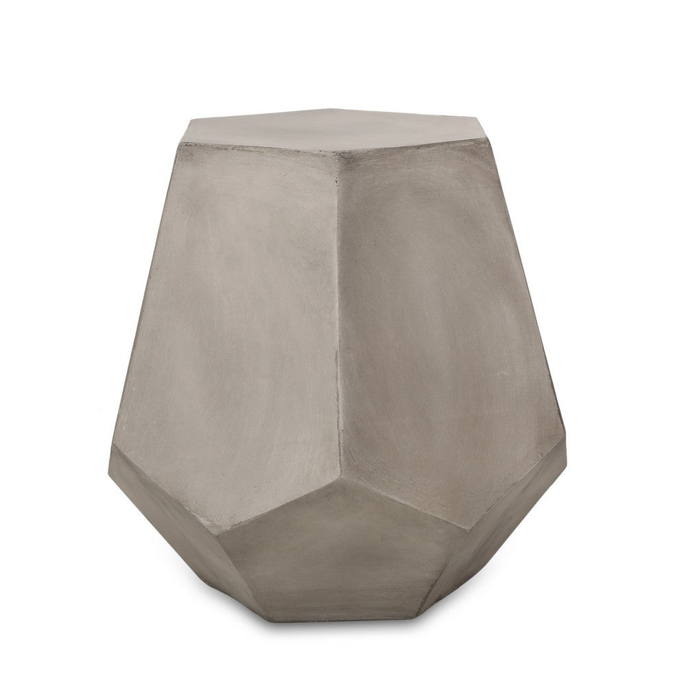 Gary Outdoor Side Accent Table Geometric Gray Faux Concrete 21 Inch BM324028
