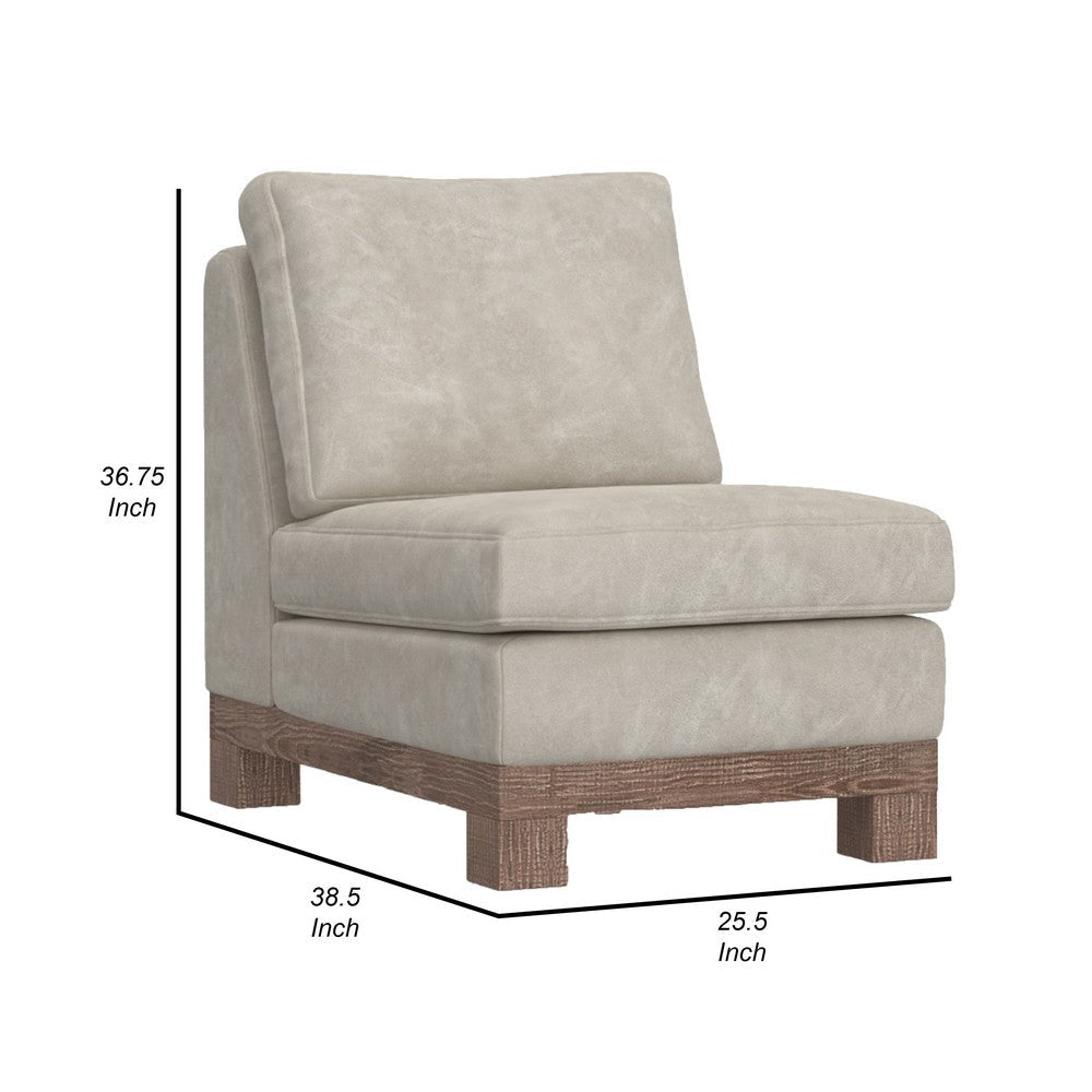 Sama Modular Armless Chair Decor Pillow White Brown by Casagear Home