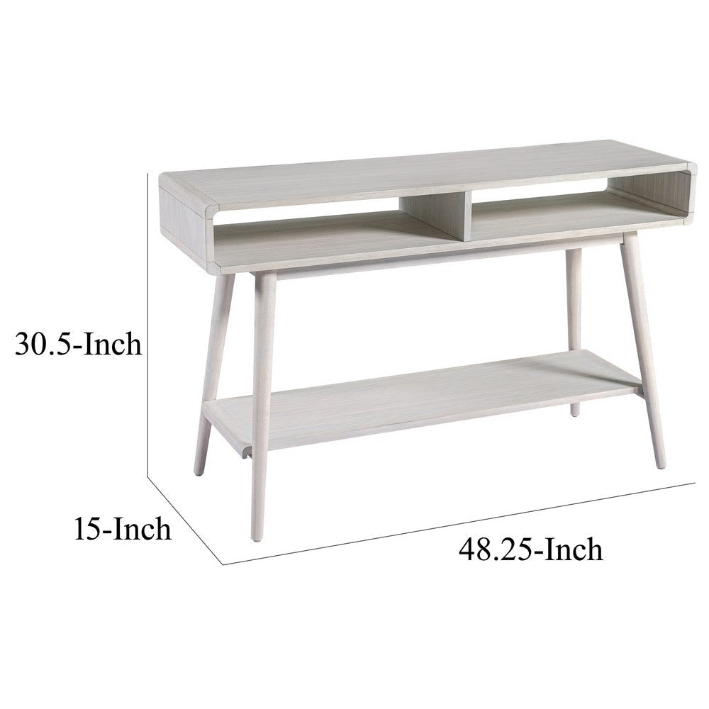 Camy Sofa Console Table 2 Open Cubbies 1 Lower Shelf White 48’’ BM324182