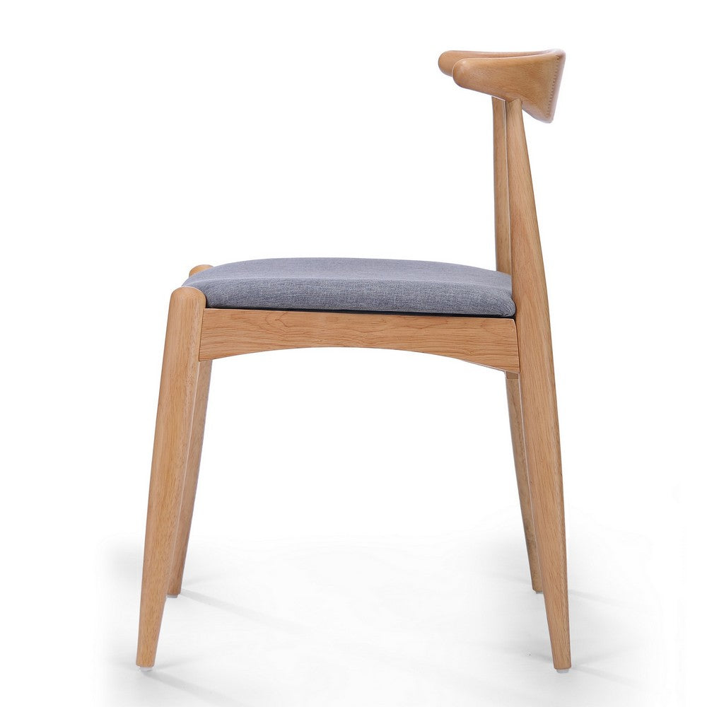 Syma Dining Side Chair Set of 2, Open Curved Back, Light Gray Seat