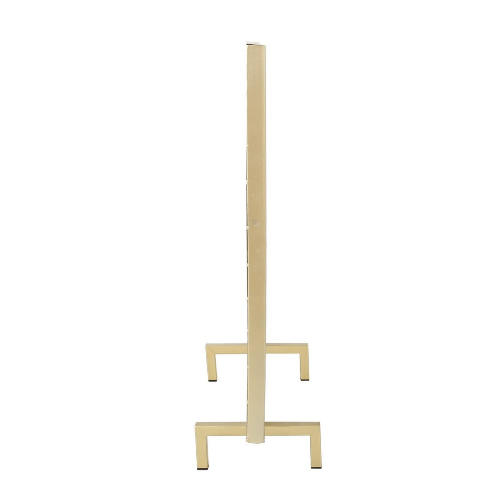 Gold Fireplace Screen, Single Panel Overlapping Circle Design, 41x31