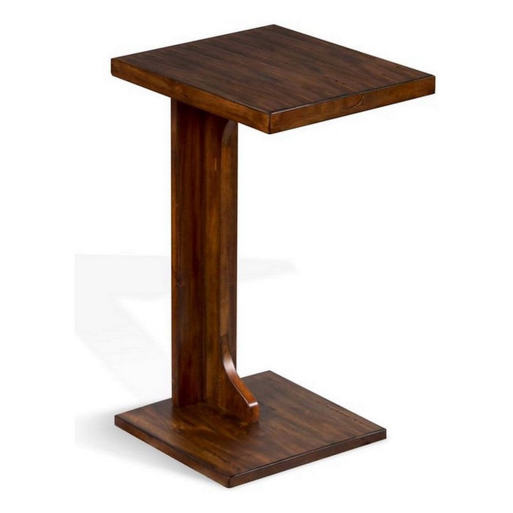 Reggie Sofa Side C Table 15x12.5 Dark Mocha Brown Mahogany Wood BM325145