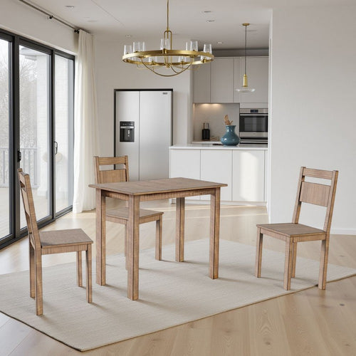 Rena Bar Height Dining Table | 48" Rectangular Top | Beige Brown Mahogany Wood