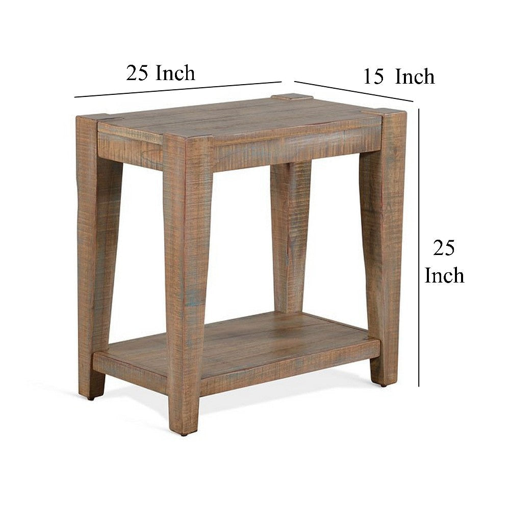 Lilly Accent Chairside Table Light Brown Mahogany Rectangular 25’’ BM325488