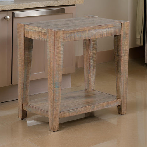 Lilly Accent Chairside Table, Light Brown Mahogany, Rectangular 25"