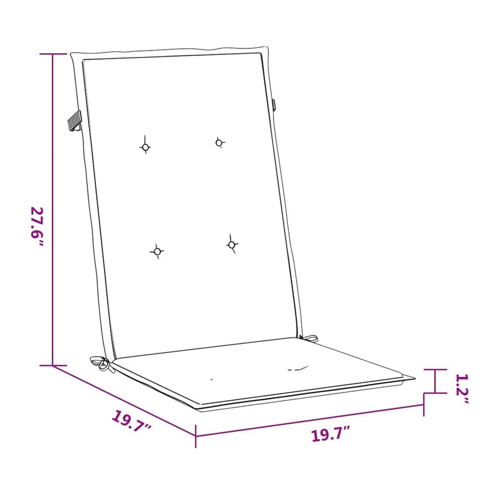 Outdoor Cushions for High Back Chair Set of 2 47’’ Dark Gray Fabric BM325593