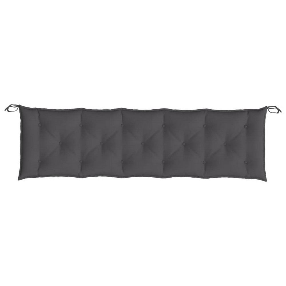 Claire Outdoor Cushion for Bench Soft Dark Gray Button Tufted 71’’ BM325670