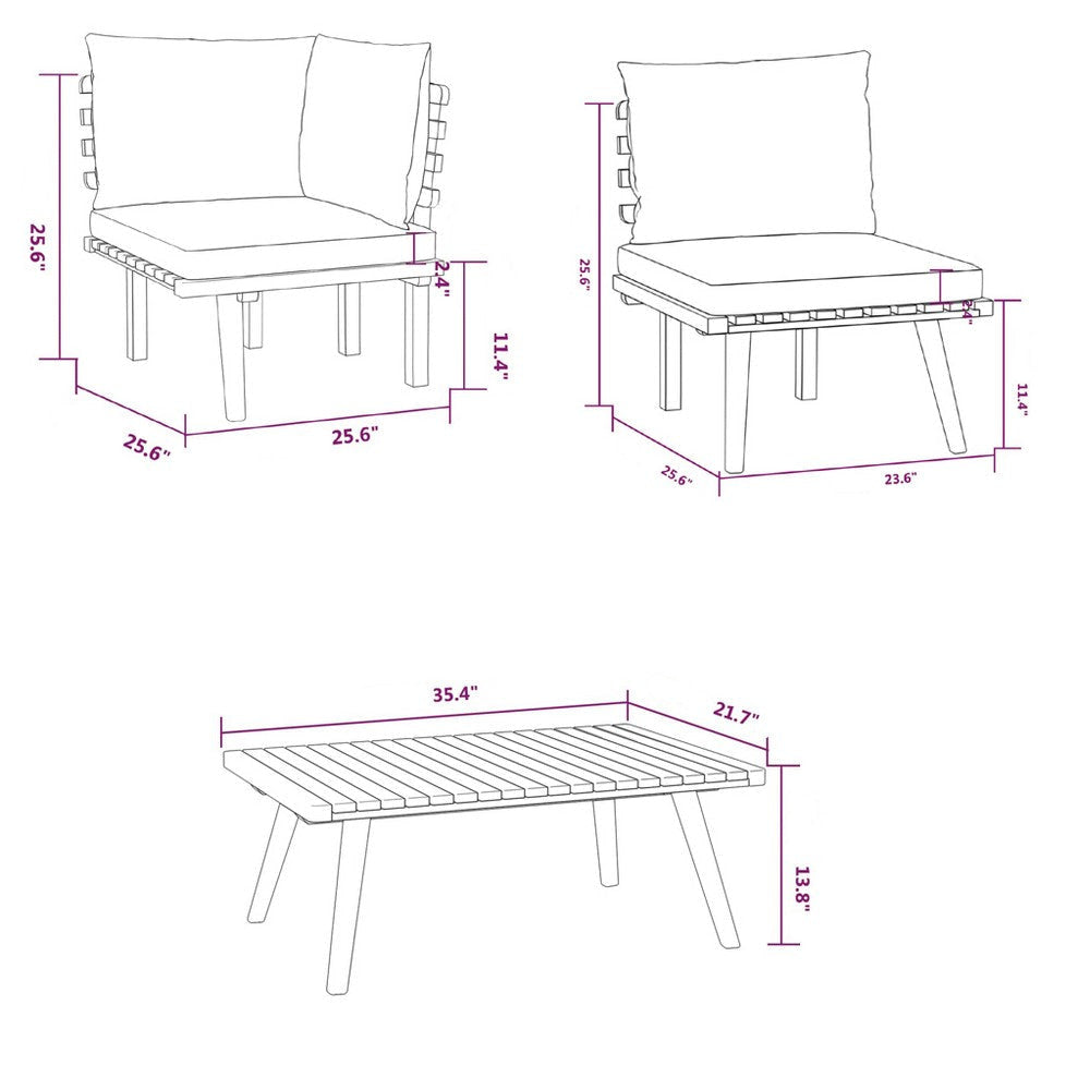 Roma 12pc Outdoor Modular Sofa Set 2 Tables Gray White Acacia Wood BM325696