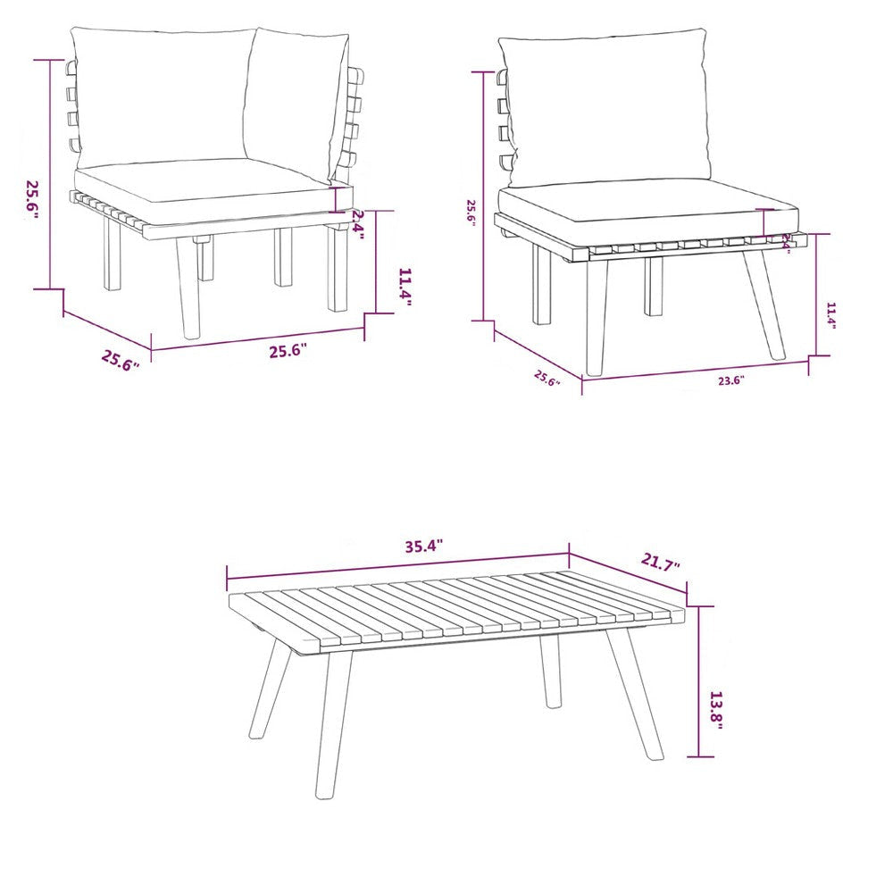 Roma 7pc Outdoor Modular Sofa Set Table White Cushions Acacia Wood BM325697