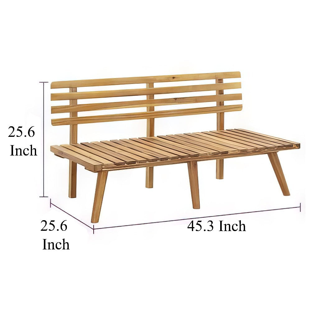 Roma 4pc Outdoor Modular Sofa Set Coffee Table White Acacia Wood BM325702